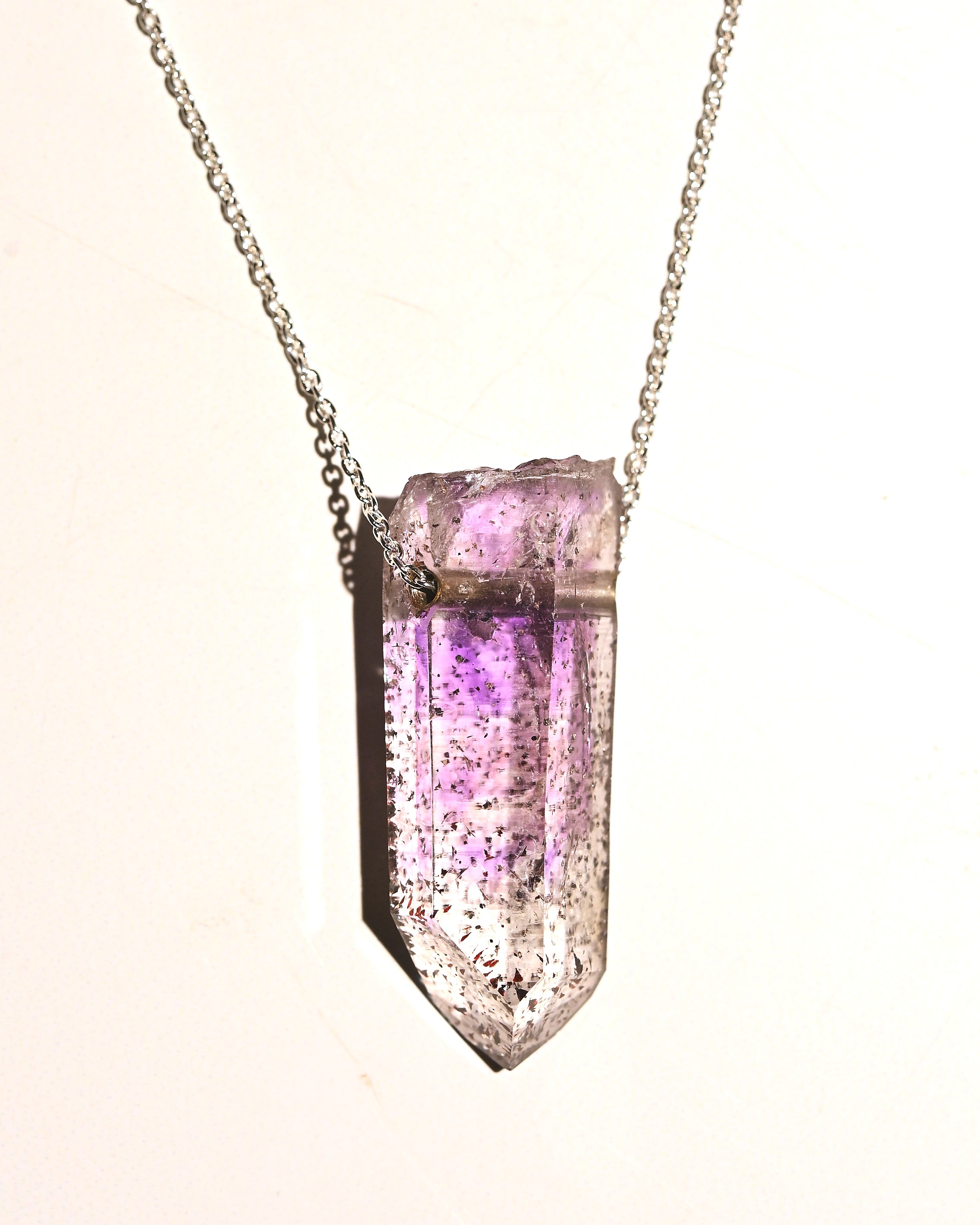 Brandberg Amethyst with Hematite Necklace – One of a Kind