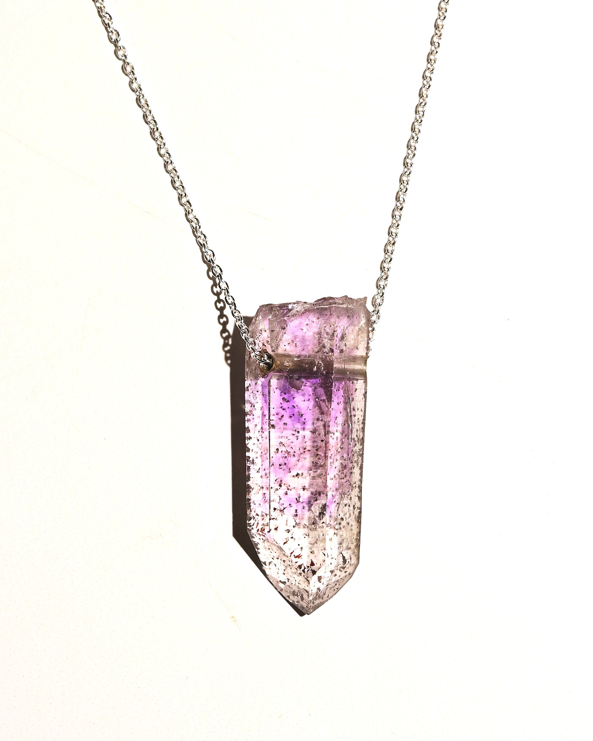 Brandberg Amethyst with Hematite Necklace – One of a Kind