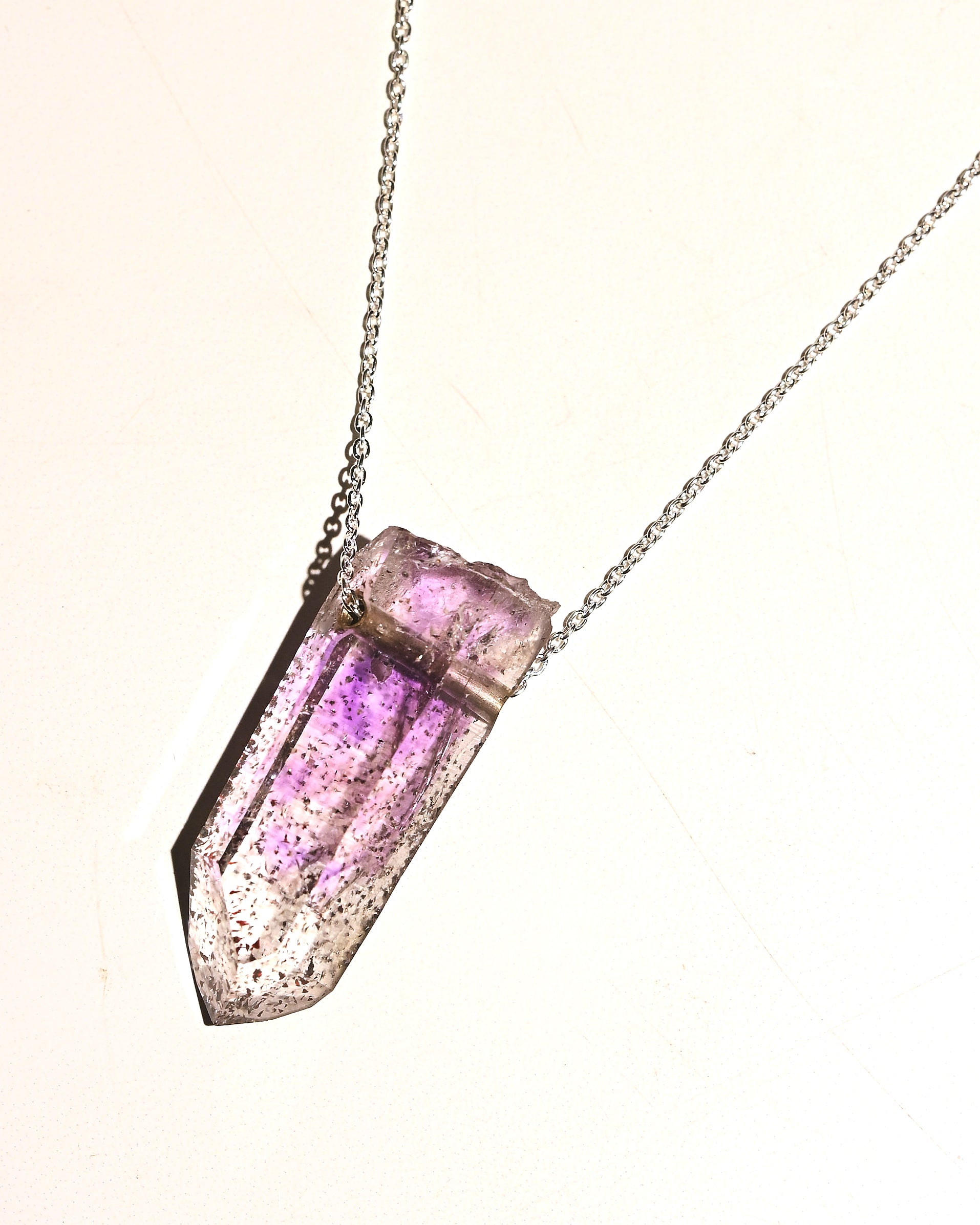 Brandberg Amethyst with Hematite Necklace – One of a Kind
