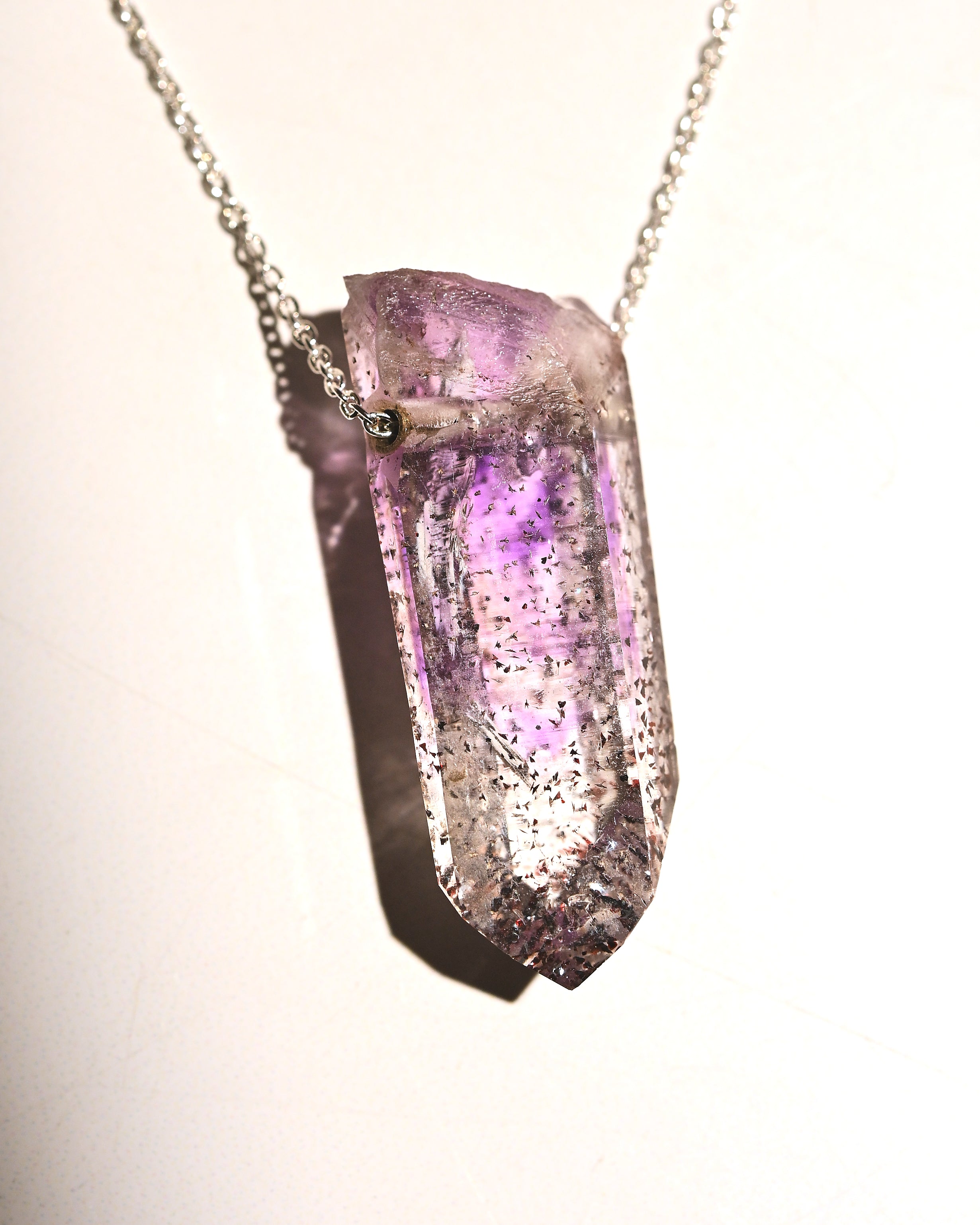 Brandberg Amethyst with Hematite Necklace – One of a Kind