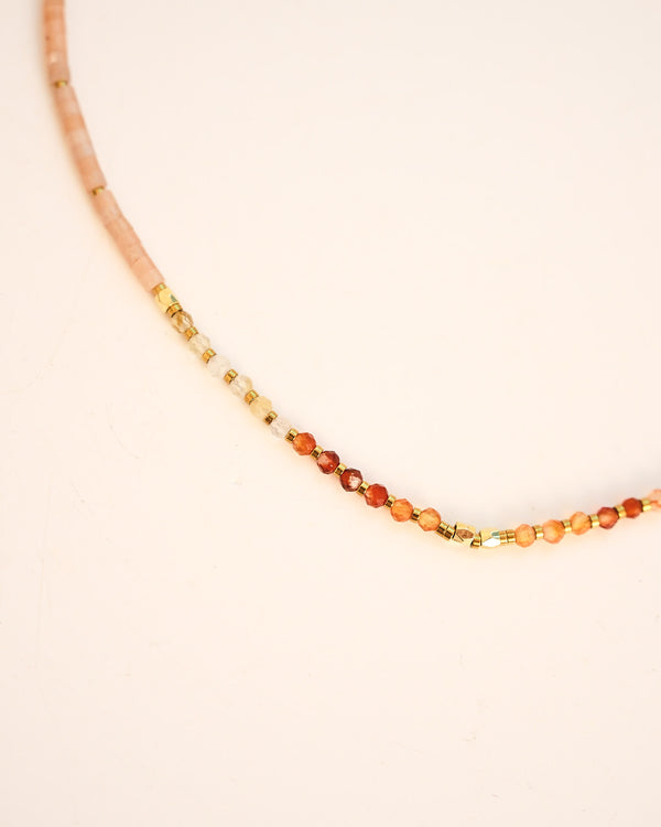 Empower Necklace - Carnelian, Rose Quartz + Tiger Eye