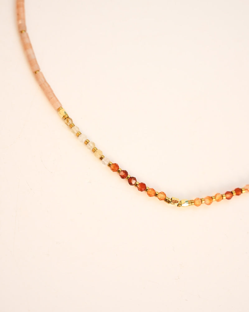 Empower Necklace - Carnelian, Rose Quartz + Tiger Eye