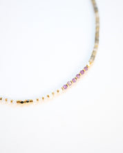 Amplify Necklace - Clear Quartz, Amethyst + Labradorite