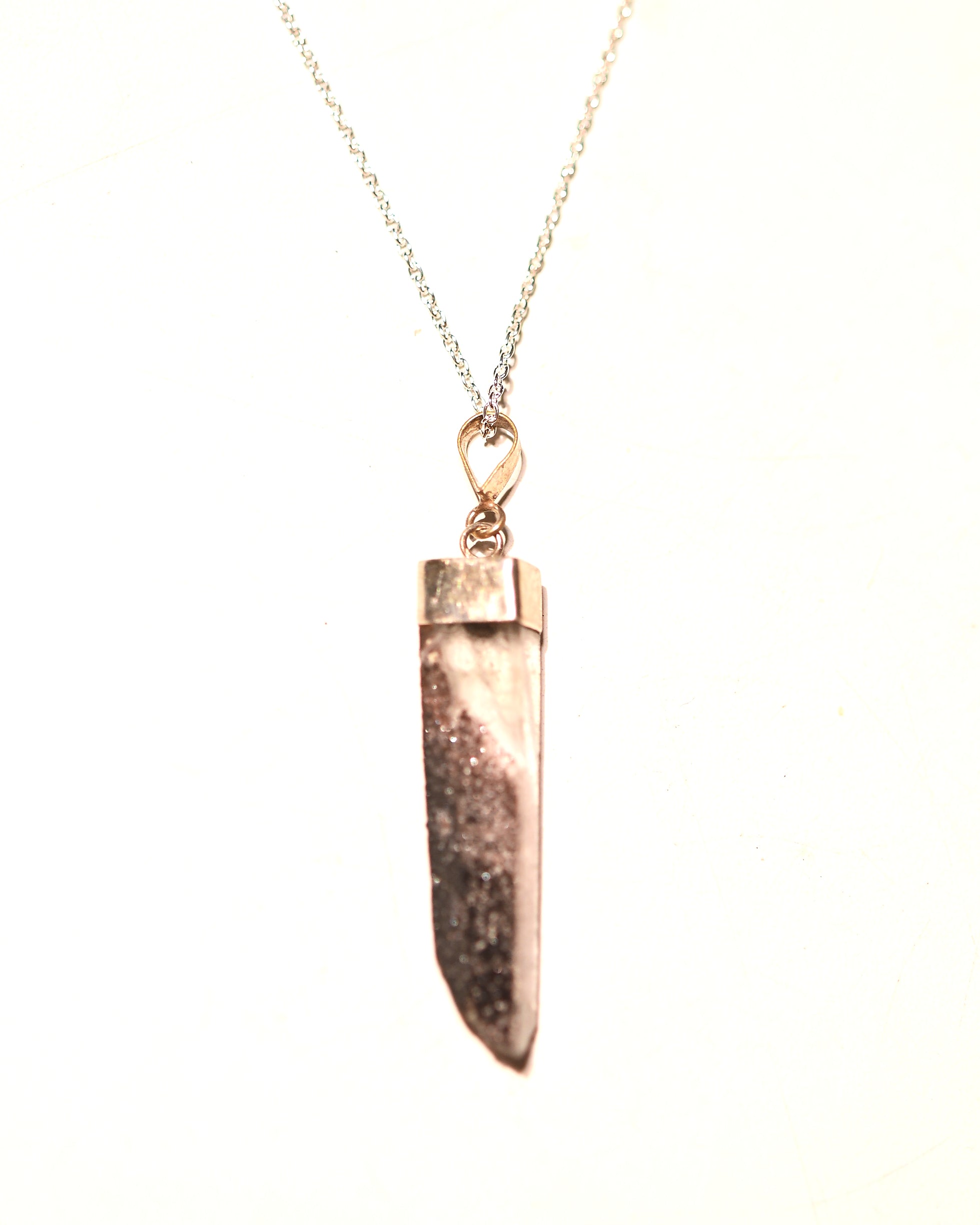 Hematite-Included Laser Quartz Necklace