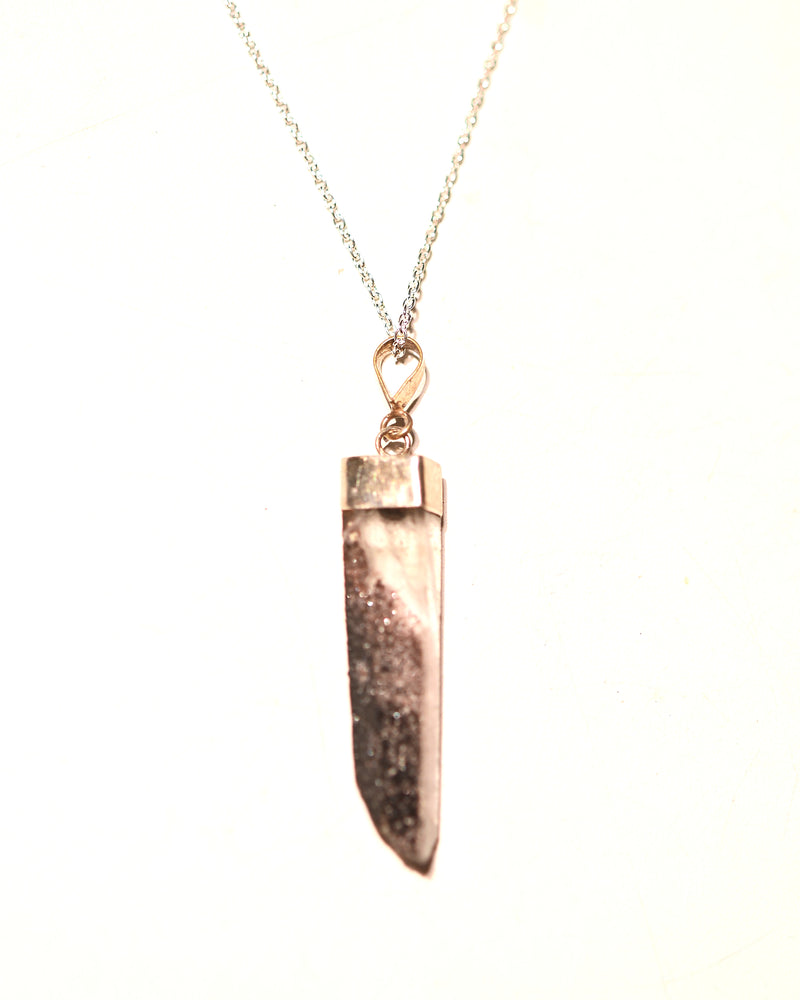 Rare Hematite-Included Laser Quartz Necklace