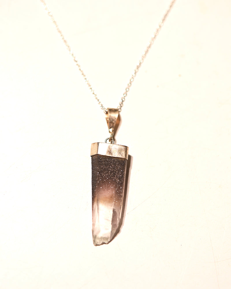 Rare Hematite-Included Laser Quartz Necklace