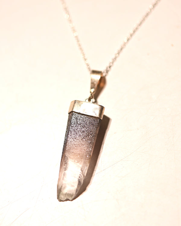 Rare Hematite-Included Laser Quartz Necklace
