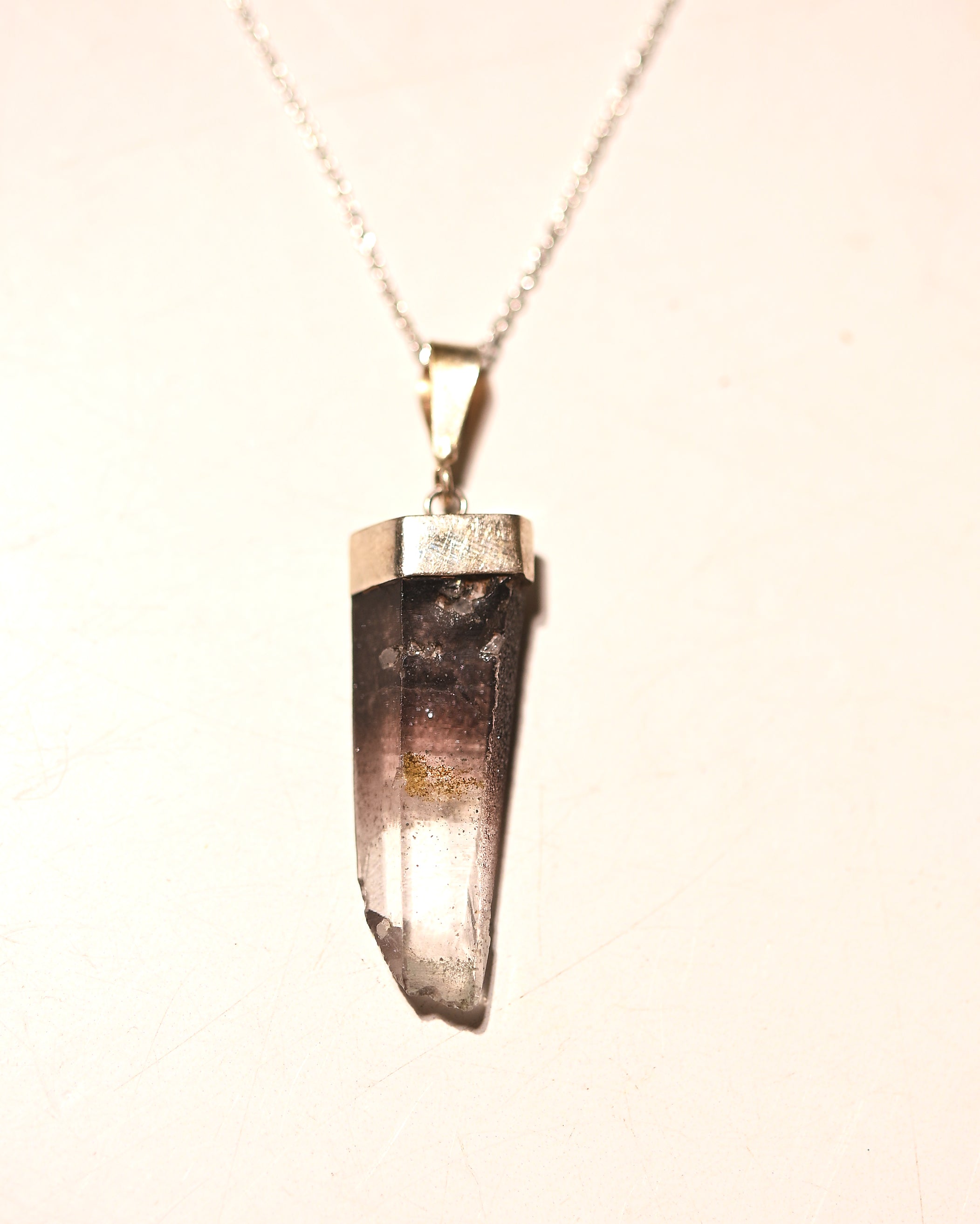 Hematite-Included Laser Quartz Necklace