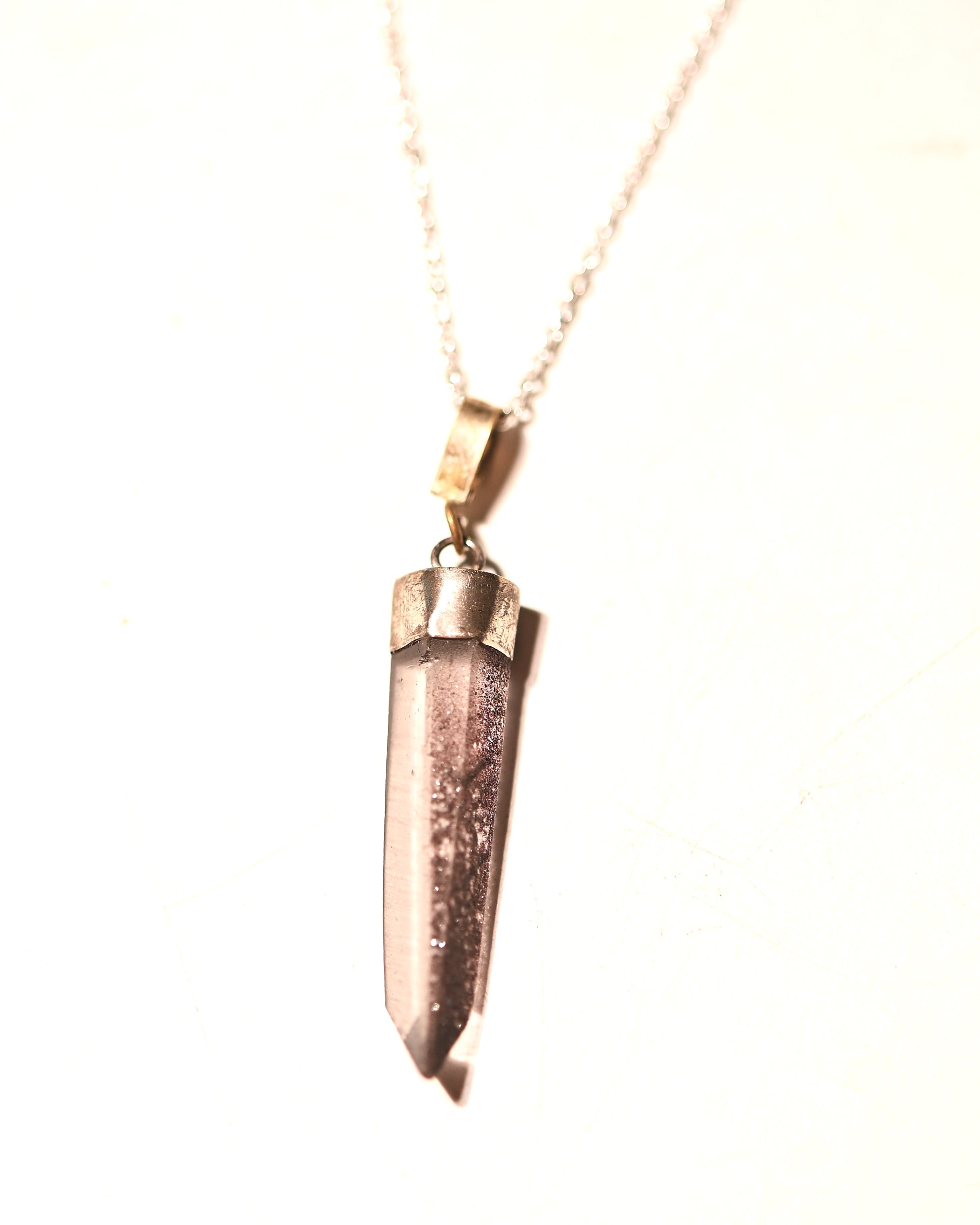 Hematite-Included Laser Quartz Necklace