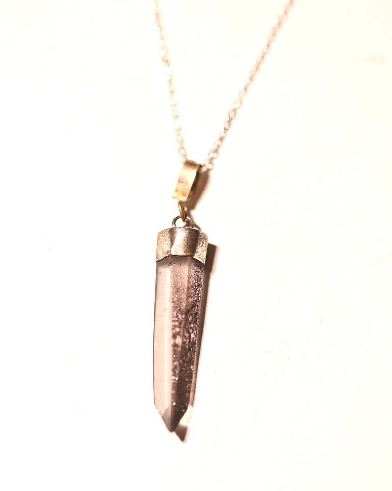 Rare Hematite-Included Laser Quartz Necklace