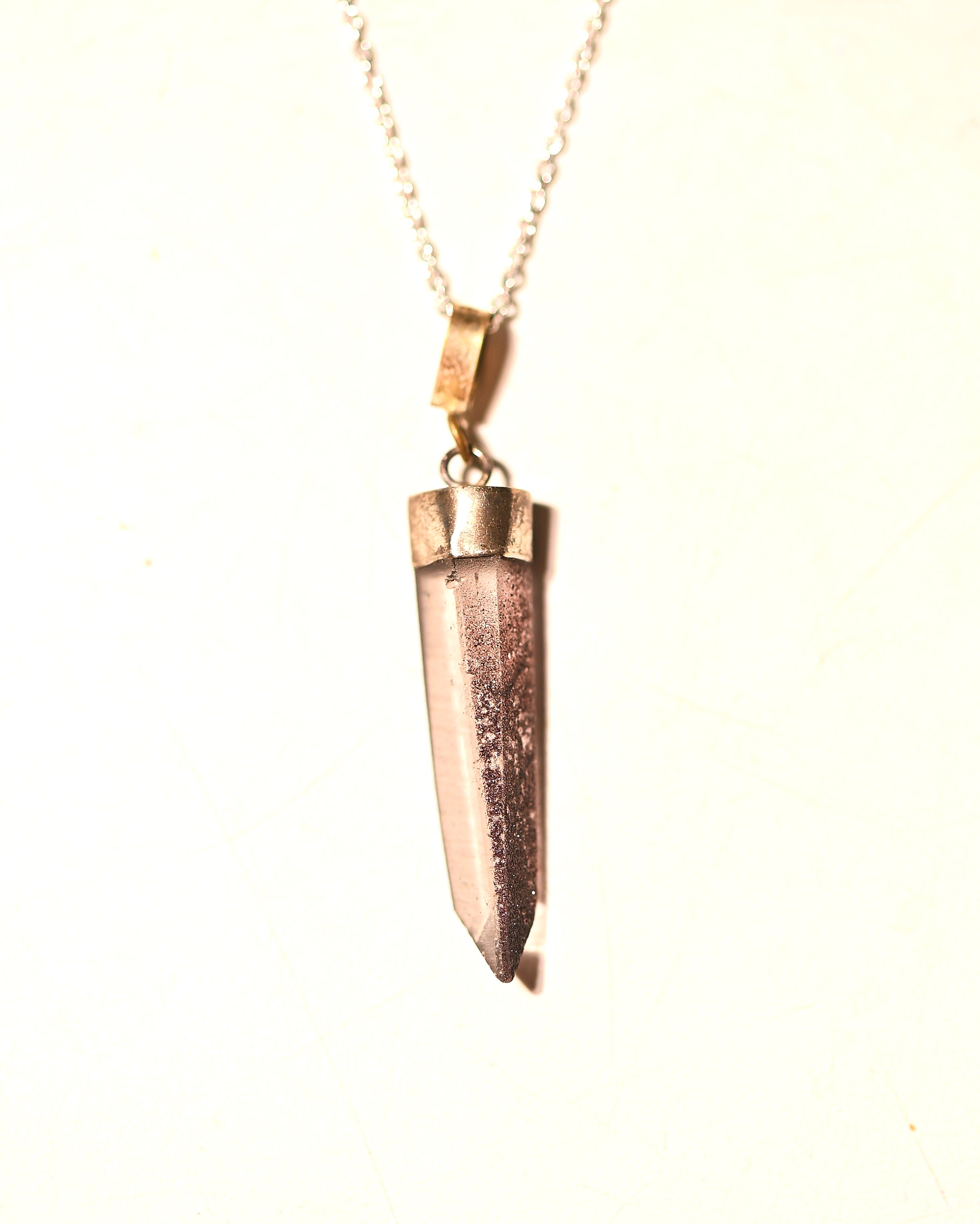 Hematite-Included Laser Quartz Necklace