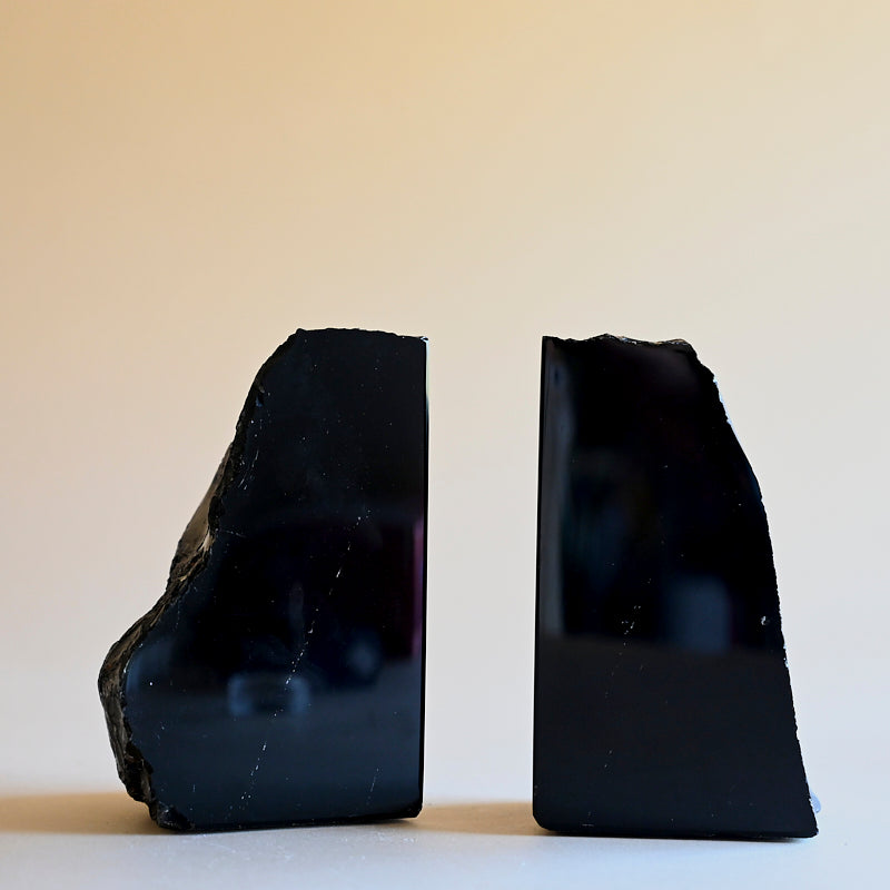 obsidian crystal home decor bookend