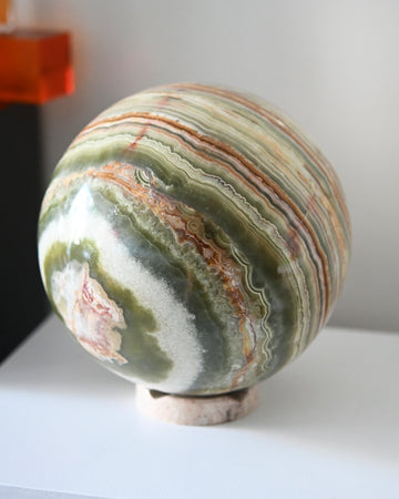 25lb Banded Green Onyx Sphere for sale at Crystals.com