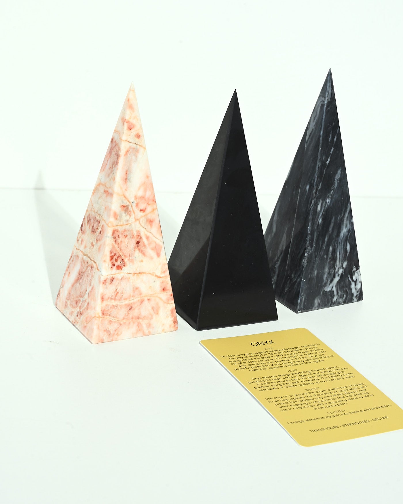 Pink Marble Pyramid 6 in