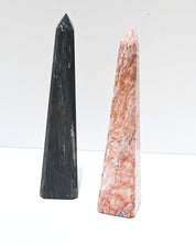 Black and Pink Onyx Obelisk Towers - pair styling
