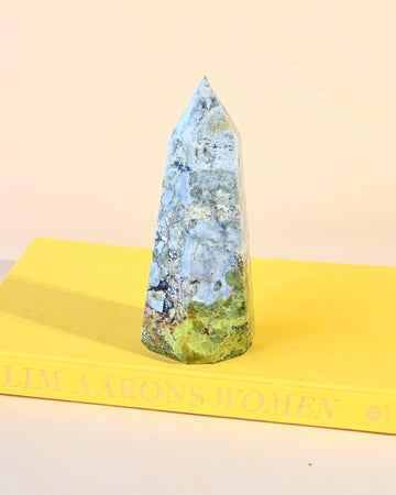 Green Opal Tower 7in - natural opal crystal tower point for sale at Crystals.com