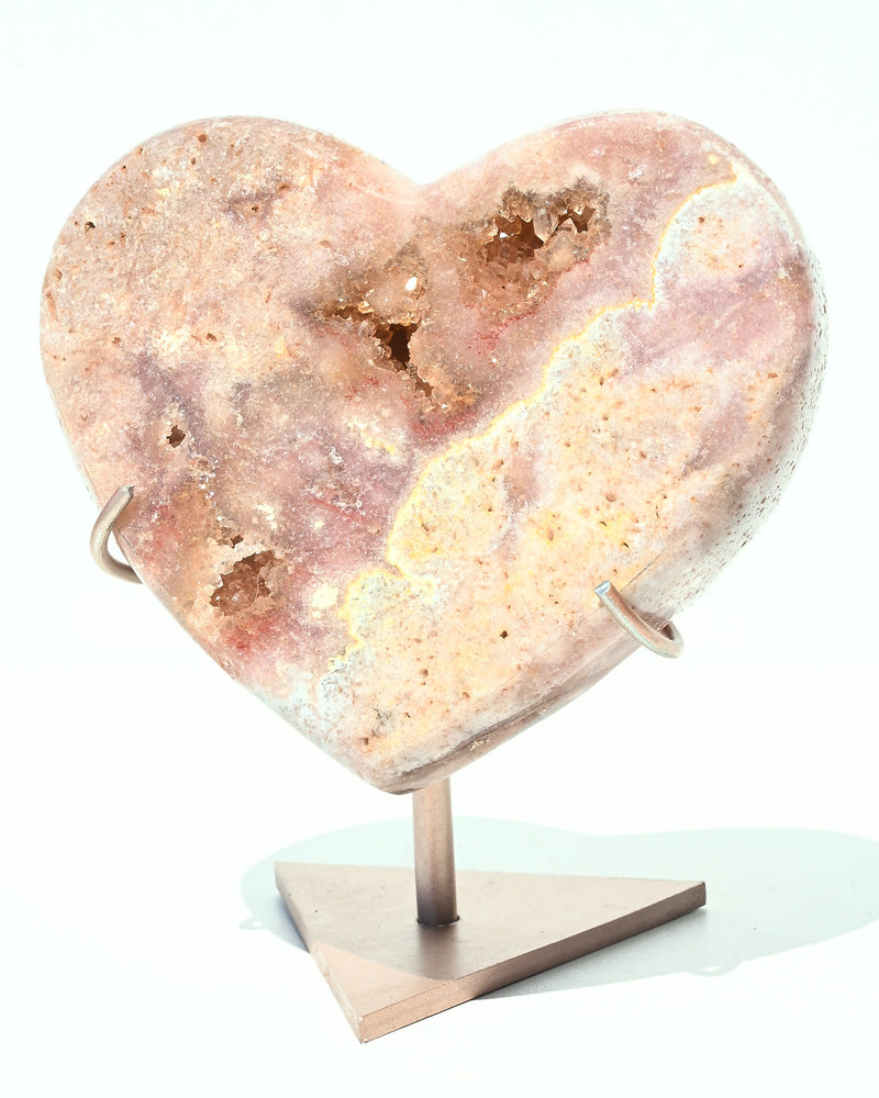 Pink Amethyst Heart on Stand 748g