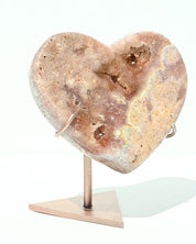 Pink Amethyst Heart on Stand detail