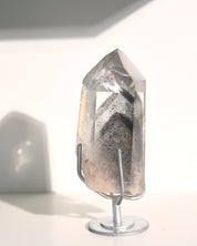 Lemurian Seed Crystal with Gray Phantom on Stand
