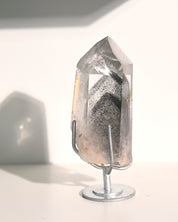Lemurian Seed Crystal with Gray Phantom on Stand