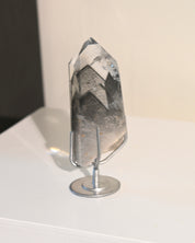 Lemurian Seed Crystal with Gray Phantom on Stand