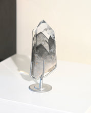 Lemurian Seed Crystal with Gray Phantom on Stand