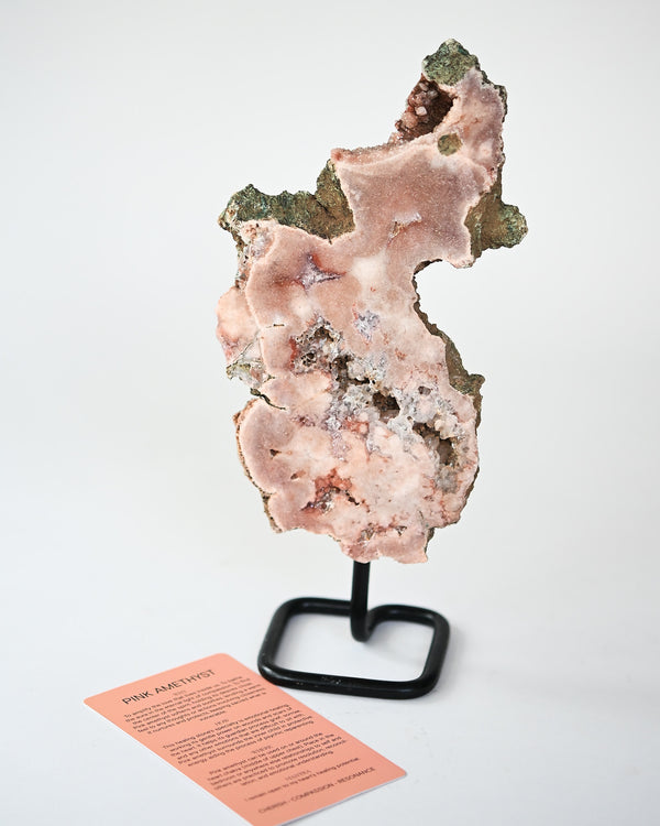 Pink Amethyst Slab on Stand 1.7lb