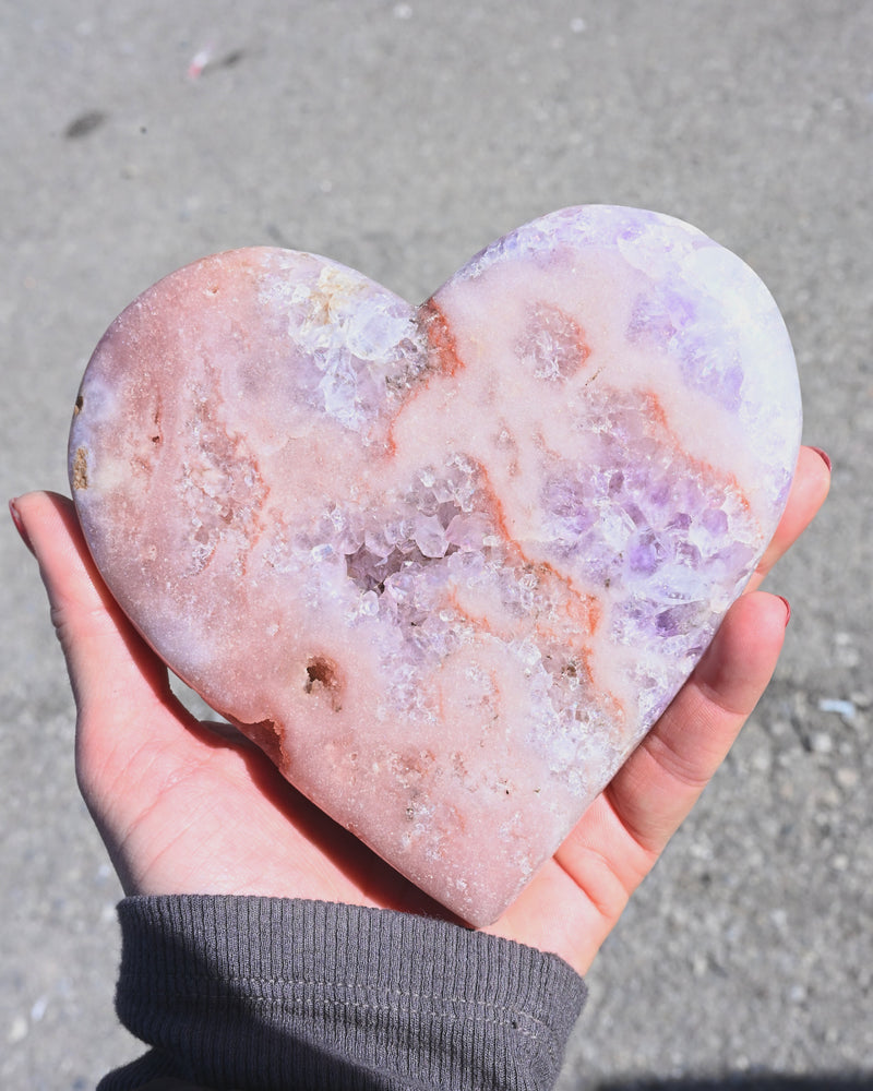 Pink Amethyst Heart 6in Brazil