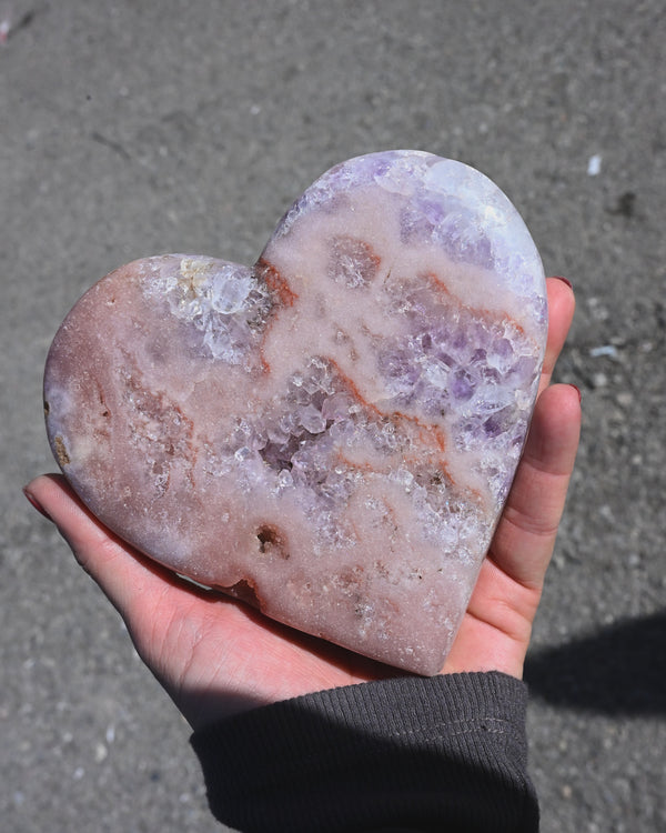 Pink Amethyst Heart 6in Brazil