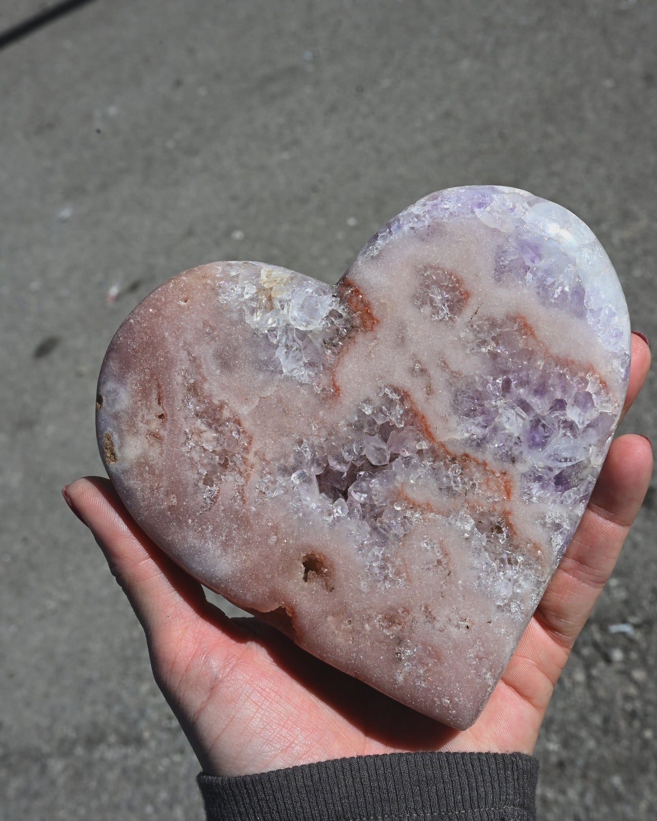 Pink Amethyst Heart 6in Brazil