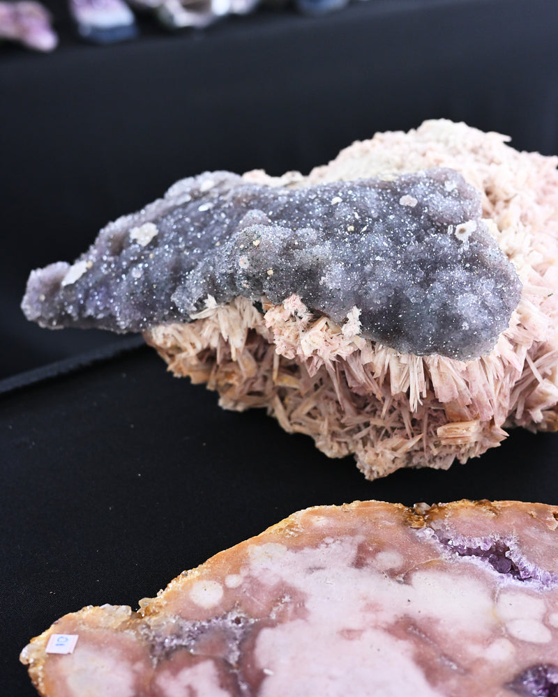 Rare Stibnite & Heulandite on Chalcedony – Brazil (22 lb)