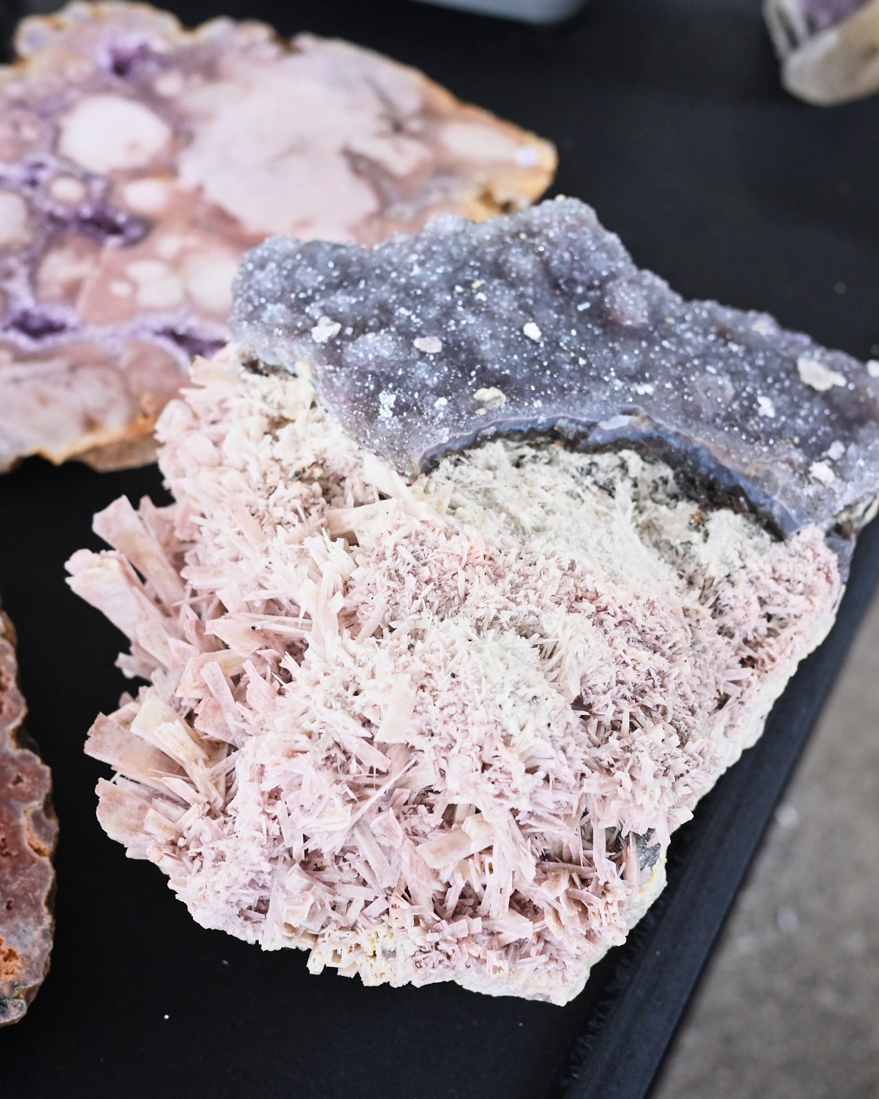 Rare Stibnite & Heulandite on Chalcedony – Brazil (22 lb)