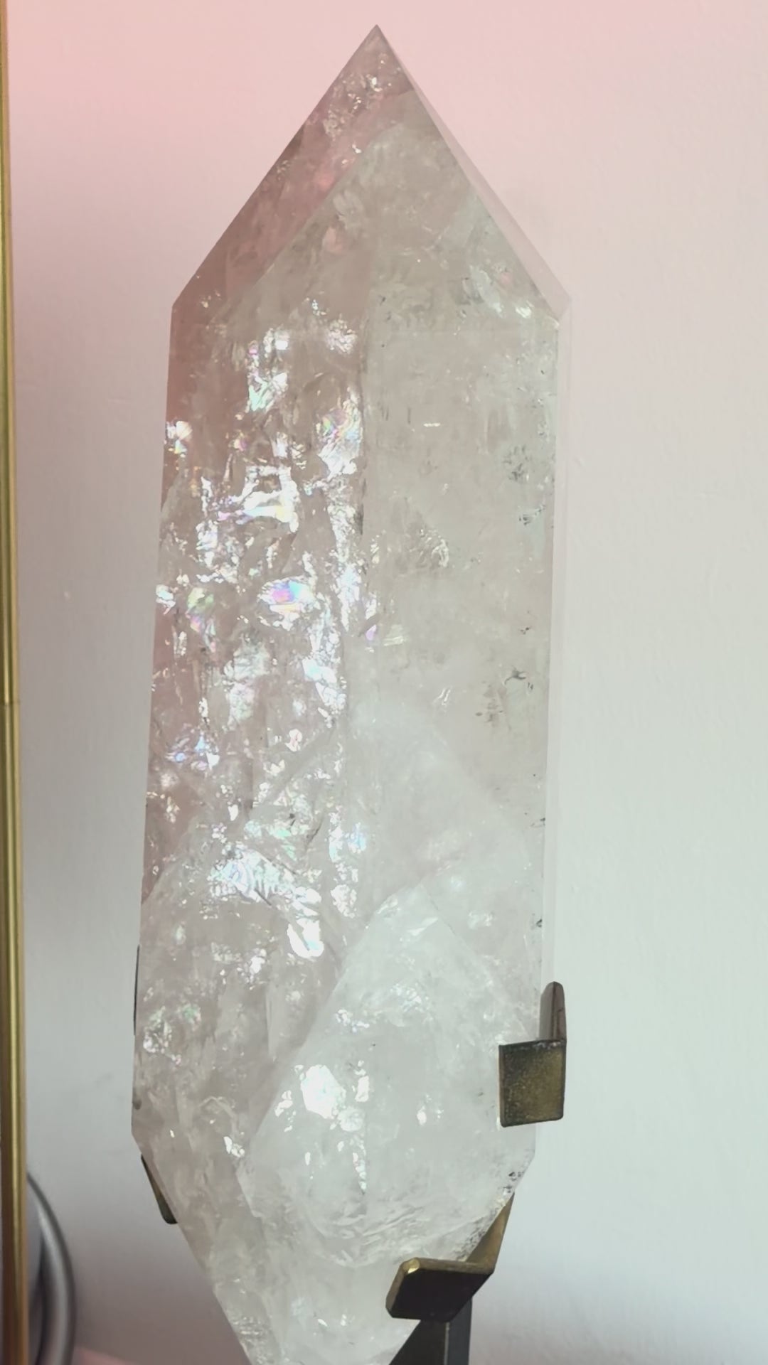 44lb Double-Terminated Quartz Point on Custom Stand