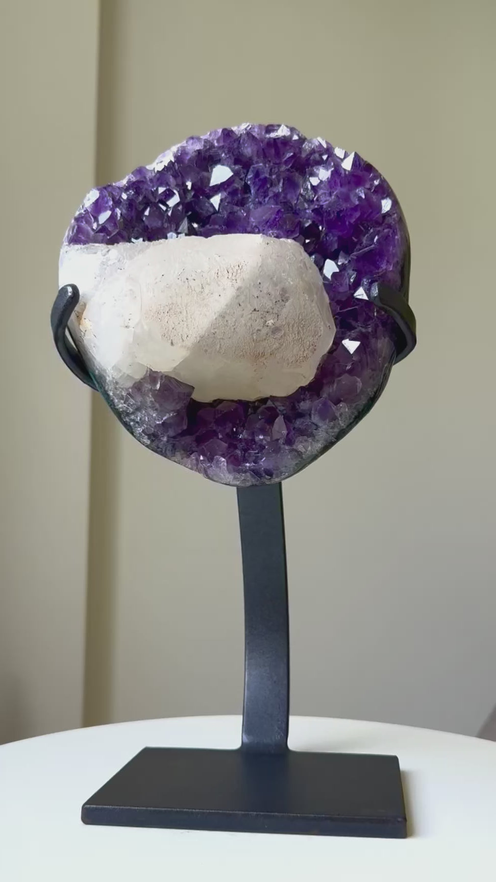 Amethyst w/ Calcite Geode on Stand 10lbs