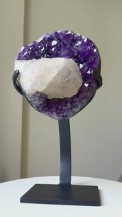 Amethyst w/ Calcite Geode on Stand 10lbs