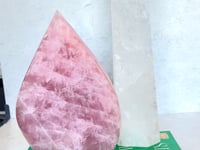 Statement Rose Quartz Flame + Clear Quartz Tower Bundle
