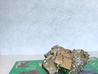 XL Chrysocolla Sphere + Amethyst Geode on Stand + Cubic Pyrite Cluster Bundle
