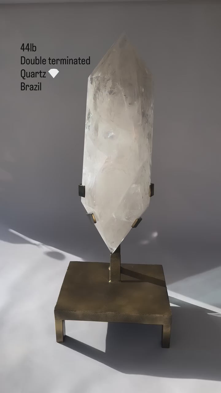 44lb XXL  Double-Terminated Quartz Point on Custom Stand