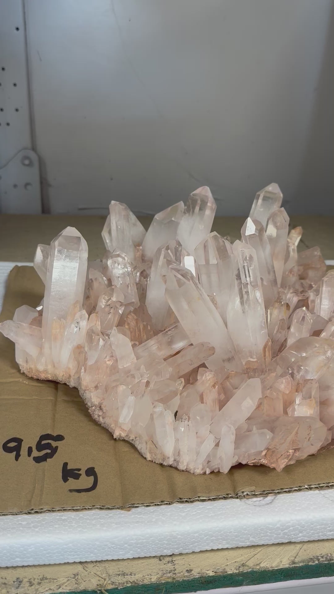 XXL 21 lb Statement Pink Quartz Cluster