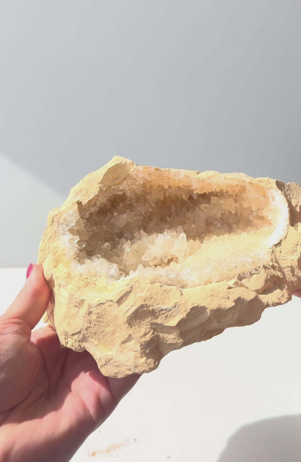 White Quartz Druzy Geode 2.2lbs