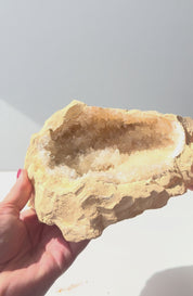 White Quartz Druzy Geode 2.2lbs