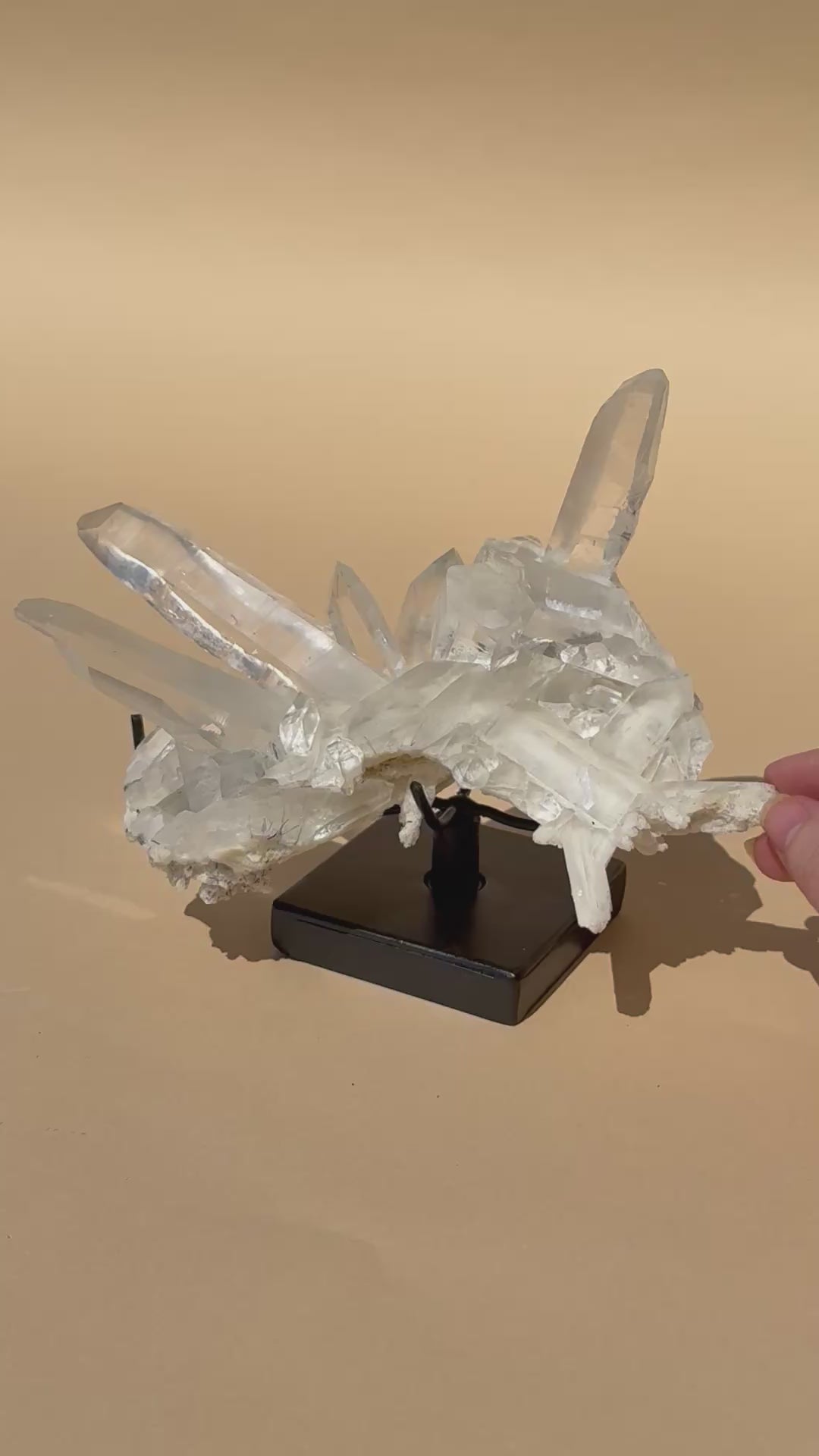 Diamantinas Quartz Cluster on Rotanting Stand