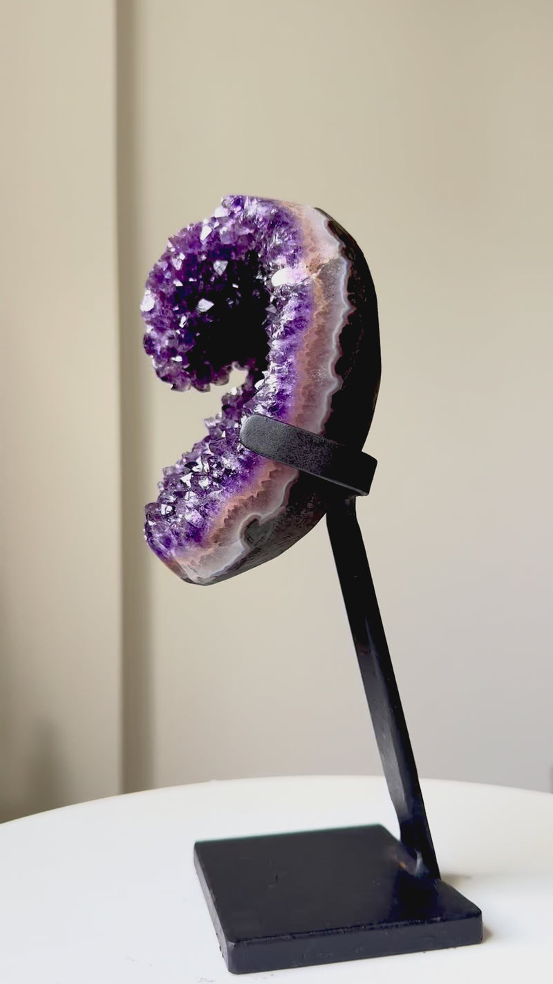 Amethyst Crystal Geode on Stand 3.7lbs