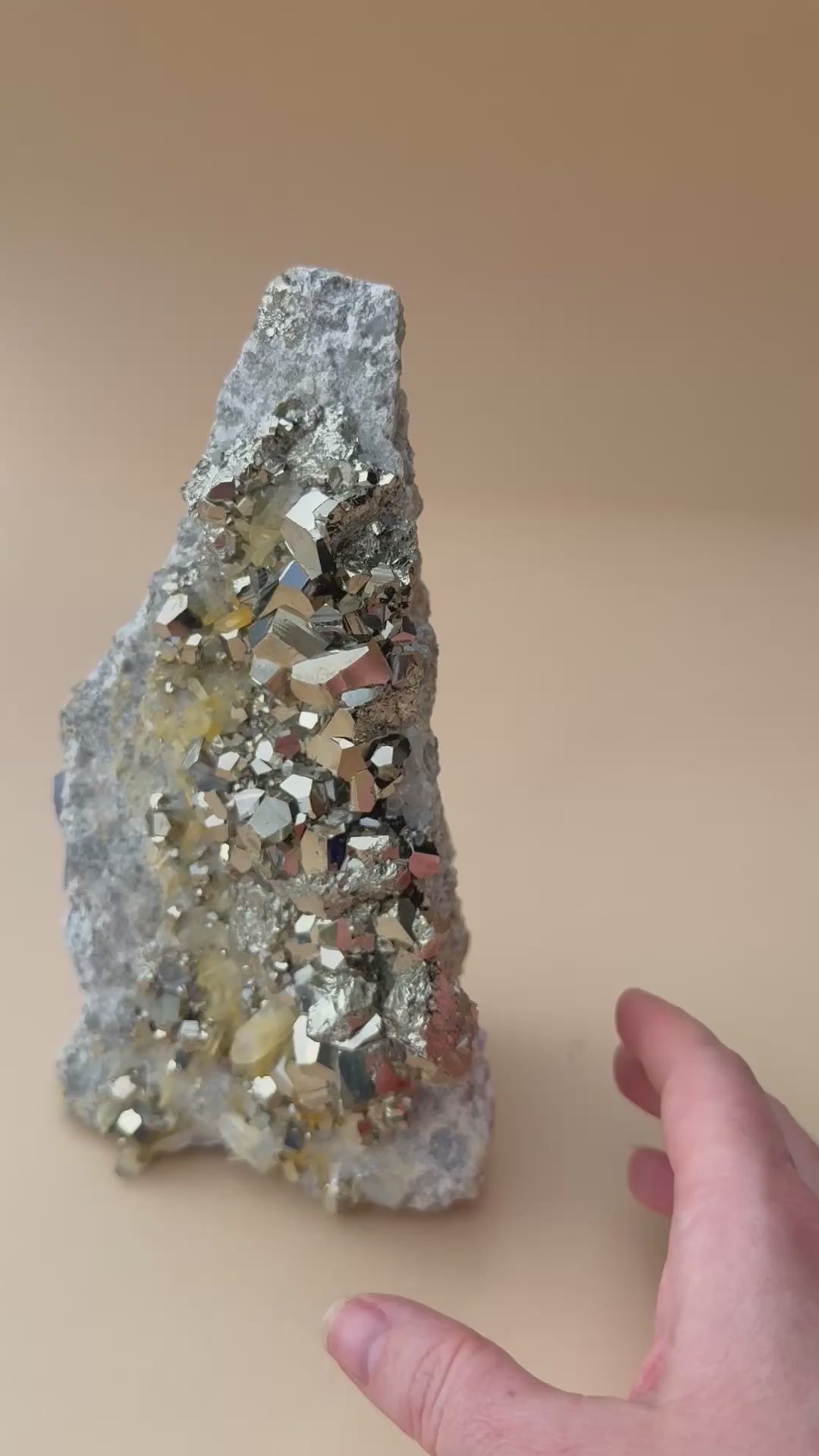 Pyrite on Quartz Matrix – Indonesia