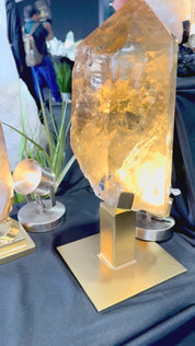 26lb statement citrine tower on stand - all natural