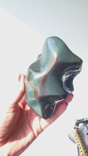 Rainbow Obsidian Abstract Freeform 4in