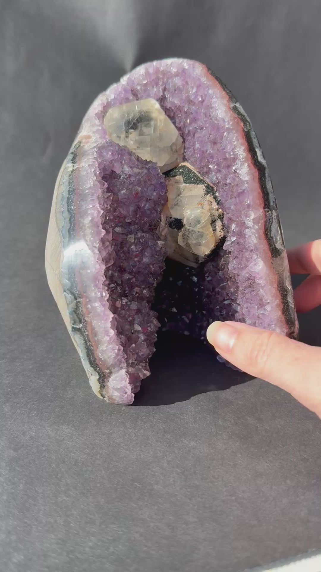 Uruguayan Amethyst Cathedral with Calcite & Goethite