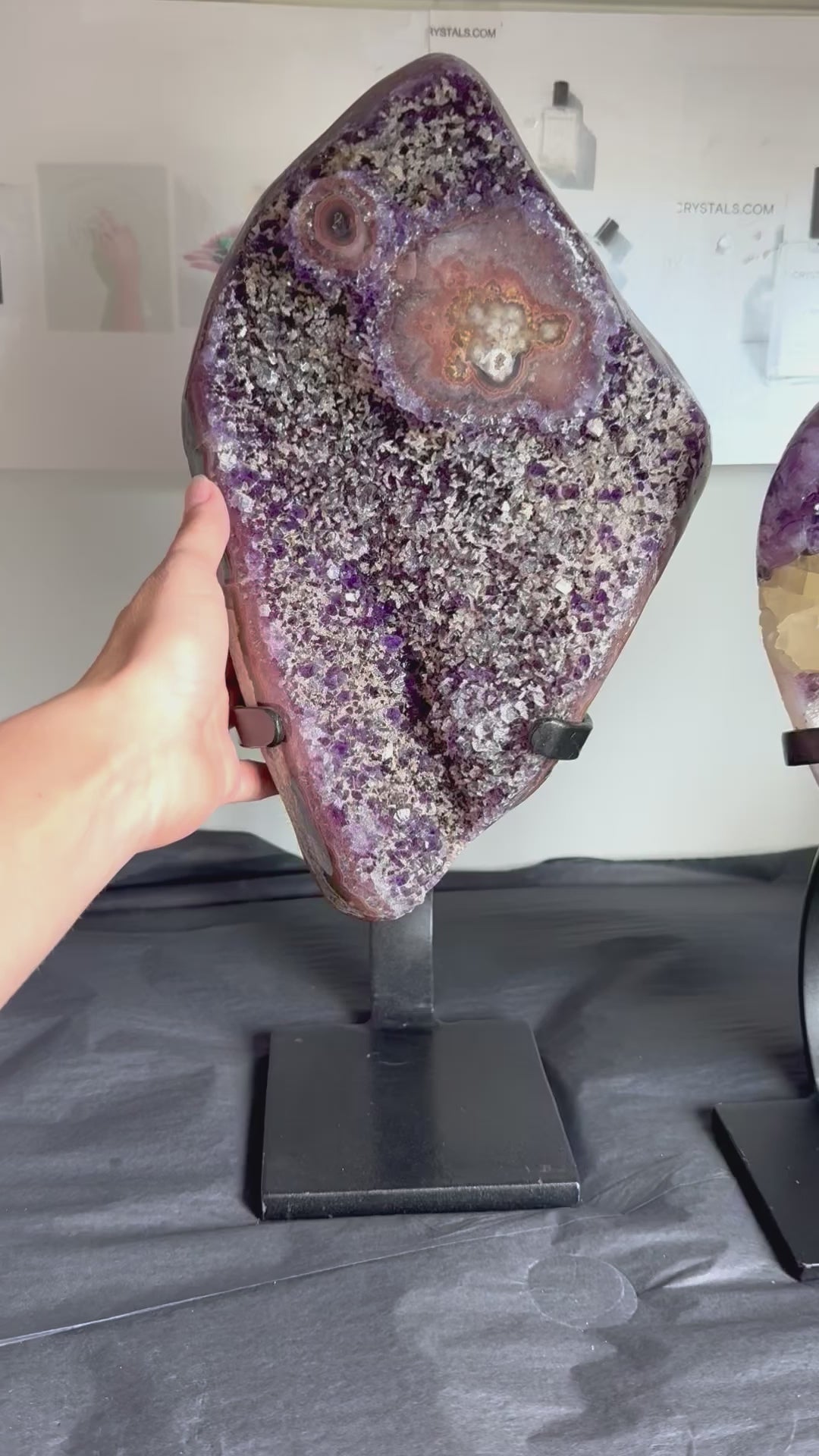 XXL Amethyst w Calcite Geode on Stand 16lbs