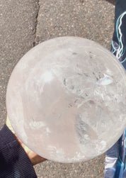 Quartz statement sphere Brazil rainbows inside