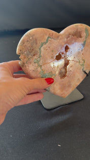Pink Amethyst Heart on Stand, 2.4 lb